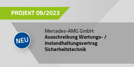 09/2023 Ausschreibung Wartungs-Instandsetzungsvertrag | Mercedes-AMG GmbH